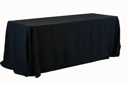 Black Table Cloth, Banquet, 72" x 120" Polyester seemless. 