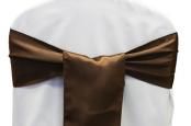 Chocolate Satin Sashe, Chair Sashe, Brown, Tie, Bow, Chair Cover, 
